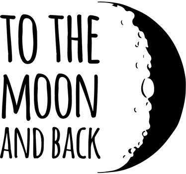 Sticker amour phrase "To the moon and back" - TenStickers