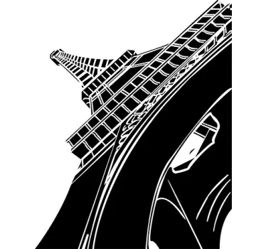 Sticker dessin perspective Tour Eiffel - TenStickers