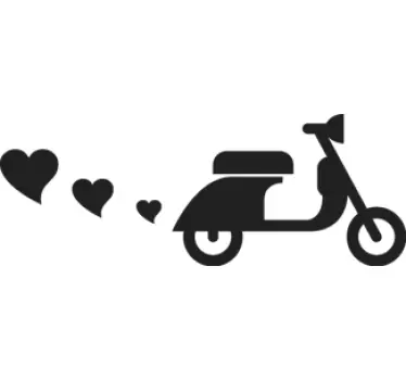 Sticker vespa cœurs - TenStickers