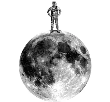 Sticker vintage astronaute - TenStickers