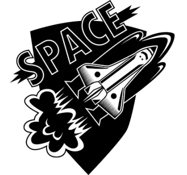 Sticker espace fusée voyage spatial - TenStickers