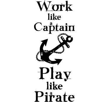 Sticker work like a pirate - TenStickers