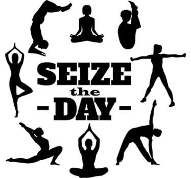 Sticker yoga profite du moment - TenStickers
