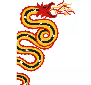 Sticker Maison Dessin Dragon Oriental - TenStickers