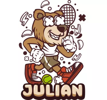 Sticker mural joueur de tennis - TenStickers