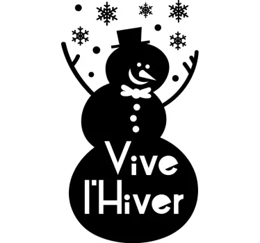 stickers vitrine bonhomme de neige - TenStickers