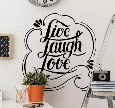 Sticker Maison Live Laugh Love - TenStickers