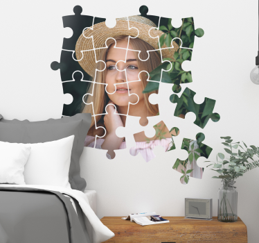 Sticker Trompe l Oeil Photo Puzzle Personnalisé - TenStickers