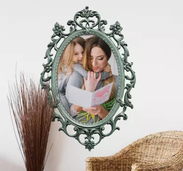 Sticker mural miroir vintage personnalisé - TenStickers