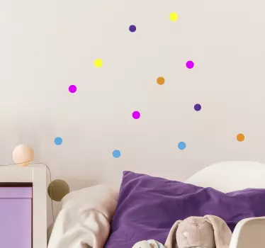 Sticker géométrique motif confettis colorés - TenStickers