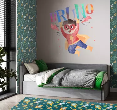 Sticker Mural Super Héro Aquarelle super enfant - TenStickers