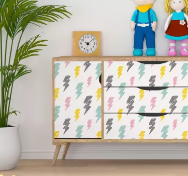 Sticker pour meuble motif éclairs - TenStickers