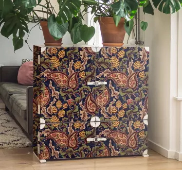 Autocollant meuble Feuilles style paisley - TenStickers