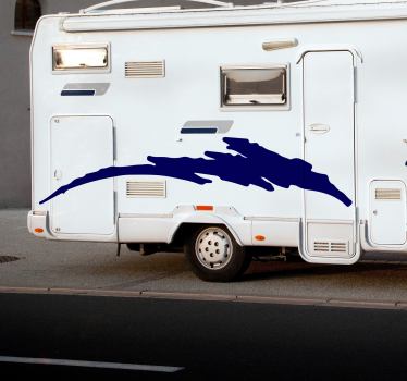 Sticker camping car dessin latéral - TenStickers