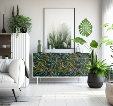 Adhésif meuble feuilles tropicales décoratives - TenStickers