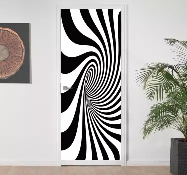 Sticker Porte à effet visuel noir et blanc - TenStickers