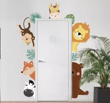 Sticker animaux sauvages pour la porte - TenStickers
