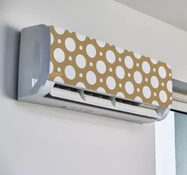 Sticker climatiseur à pois blancs sur fond brun - TenStickers