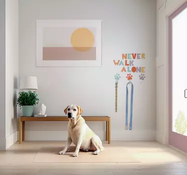 Sticker mural chien ne jamais marcher seul  - TenStickers