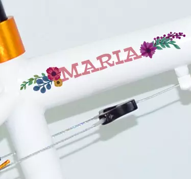 Sticker vélo personnalisable fleurs - TenStickers