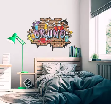 Sticker mural urbain graffiti personnalisable - TenStickers