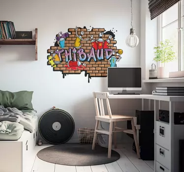 Sticker mural urbain graffiti personnalisable - TenStickers