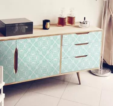 Adhésif meuble motif Paisley vert - TenStickers