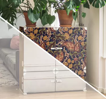 Autocollant meuble Feuilles style paisley - TenStickers