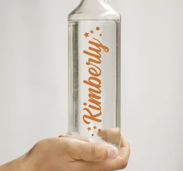 Autocollant personnalisable bouteille d'eau avec nom - TenStickers