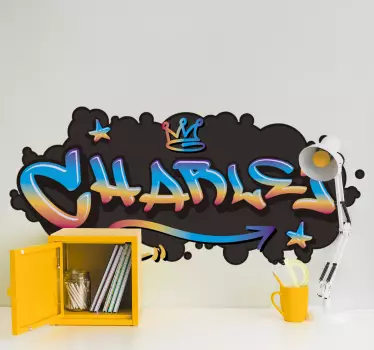 Graffiti nom béton fond urbain sticker - TenStickers