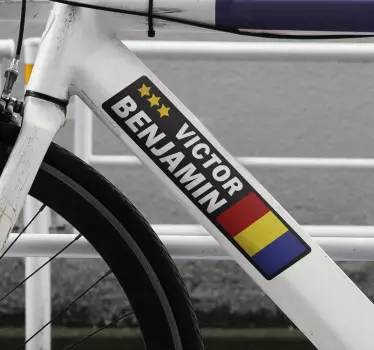 Sticker vélo drapeau personnalisable - TenStickers
