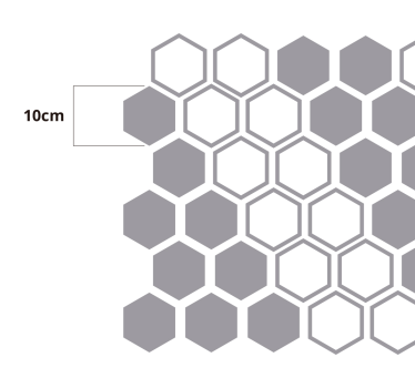 autocollant de fenêtre hexagone géométrique dépoli - TenStickers