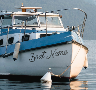 Sticker marin nom de bateau style corde - TenStickers