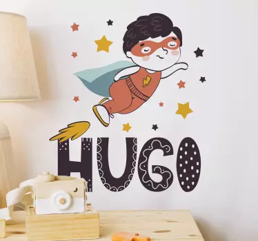 adhesif deco super héros nom super héros personnalisable - TenStickers