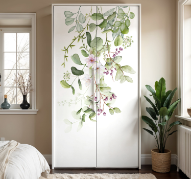 Adhésif meuble fleurs et feuilles - TenStickers