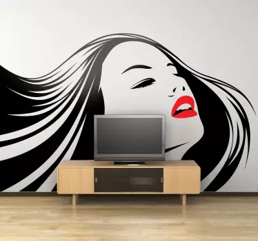 Adhésif mural femme bouche rouge - TenStickers