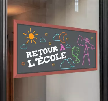 Adhesif Vitrine Ardoise avec texte écrit dessus - TenStickers
