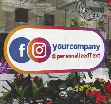 Sticker vitrine personnalisé Instagram Facebook - TenStickers