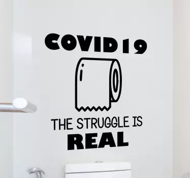 affiche autocollante personnalisée Papier toilette corona - TenStickers