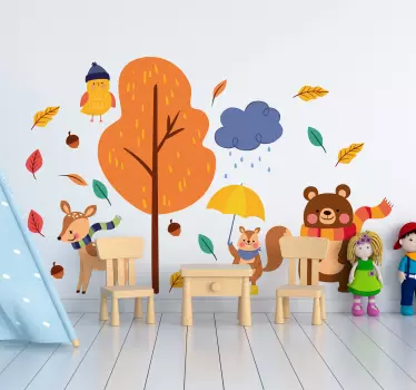 Animal automne environnement animal sauvage autocollant - TenStickers