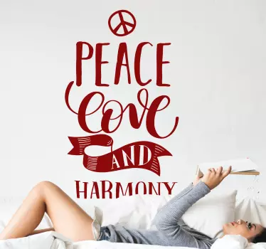 Autocollant Amour Conception d'amour de paix et d'harmonie - TenStickers