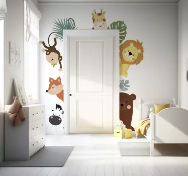 Sticker animaux sauvages pour la porte - TenStickers