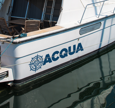 Sticker bateau personnalisé rose des Vents - TenStickers