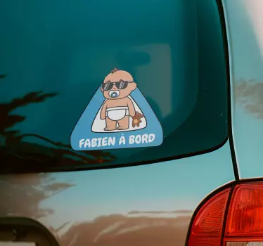 Autocollant Voiture Bébé à bord personnalisable - TenStickers
