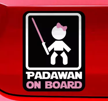 Sticker voiture bébé à bord jeune Padawan à bord - TenStickers