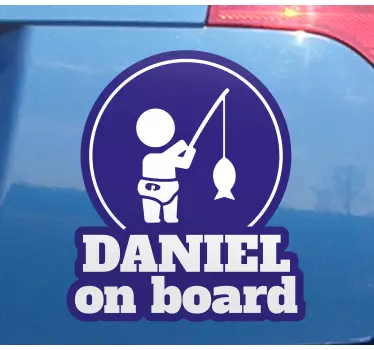 Autocollant Bébé à Bord Pêche de garçon mignon - TenStickers