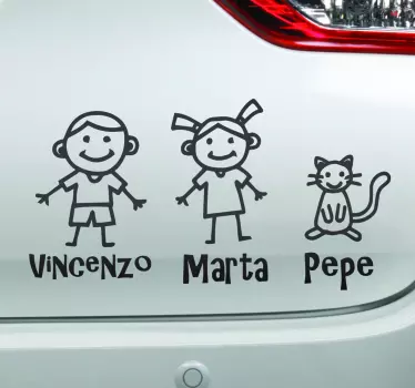 Autocollant bébé à bord famille avec nom - TenStickers