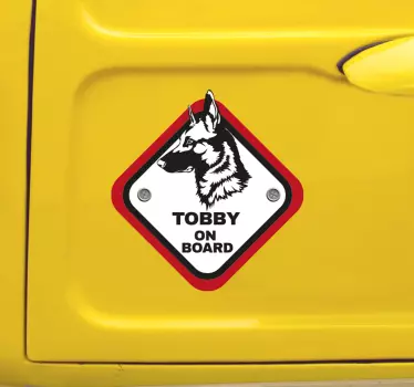 Autocollant chien à Bord Berger belge - TenStickers