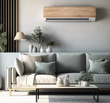 Sticker climatiseur effet bois - TenStickers