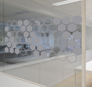 autocollant de fenêtre hexagone géométrique dépoli - TenStickers